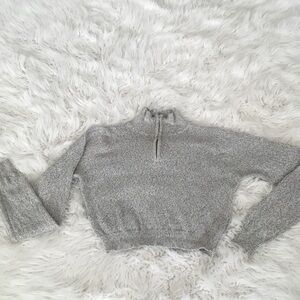 Brandy Melville Gray Knit Cropped Sweater